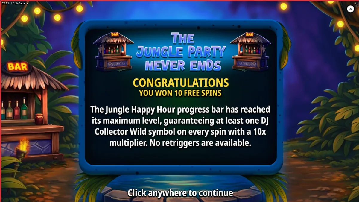 Cub Cabana slot machine tropical beach theme